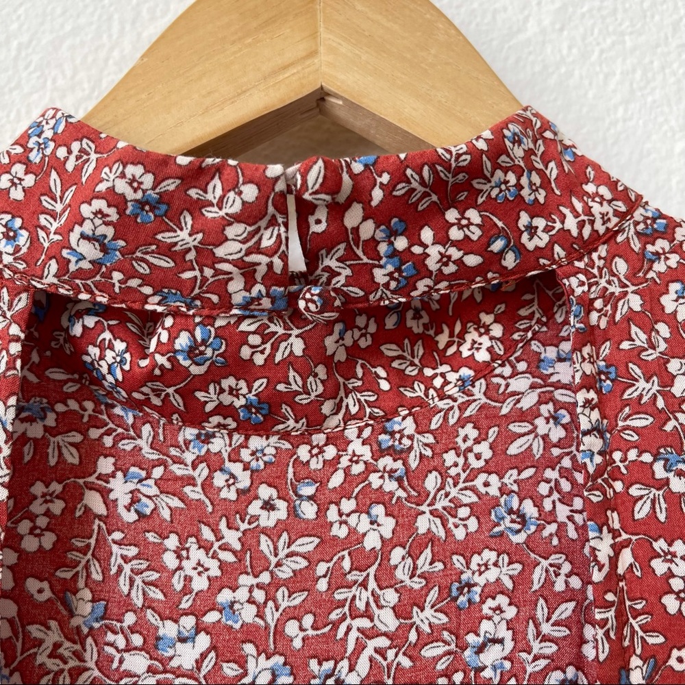 Cotton Candy LA Ruffle Floral Rust Mini Dress S - Picture 9 of 9